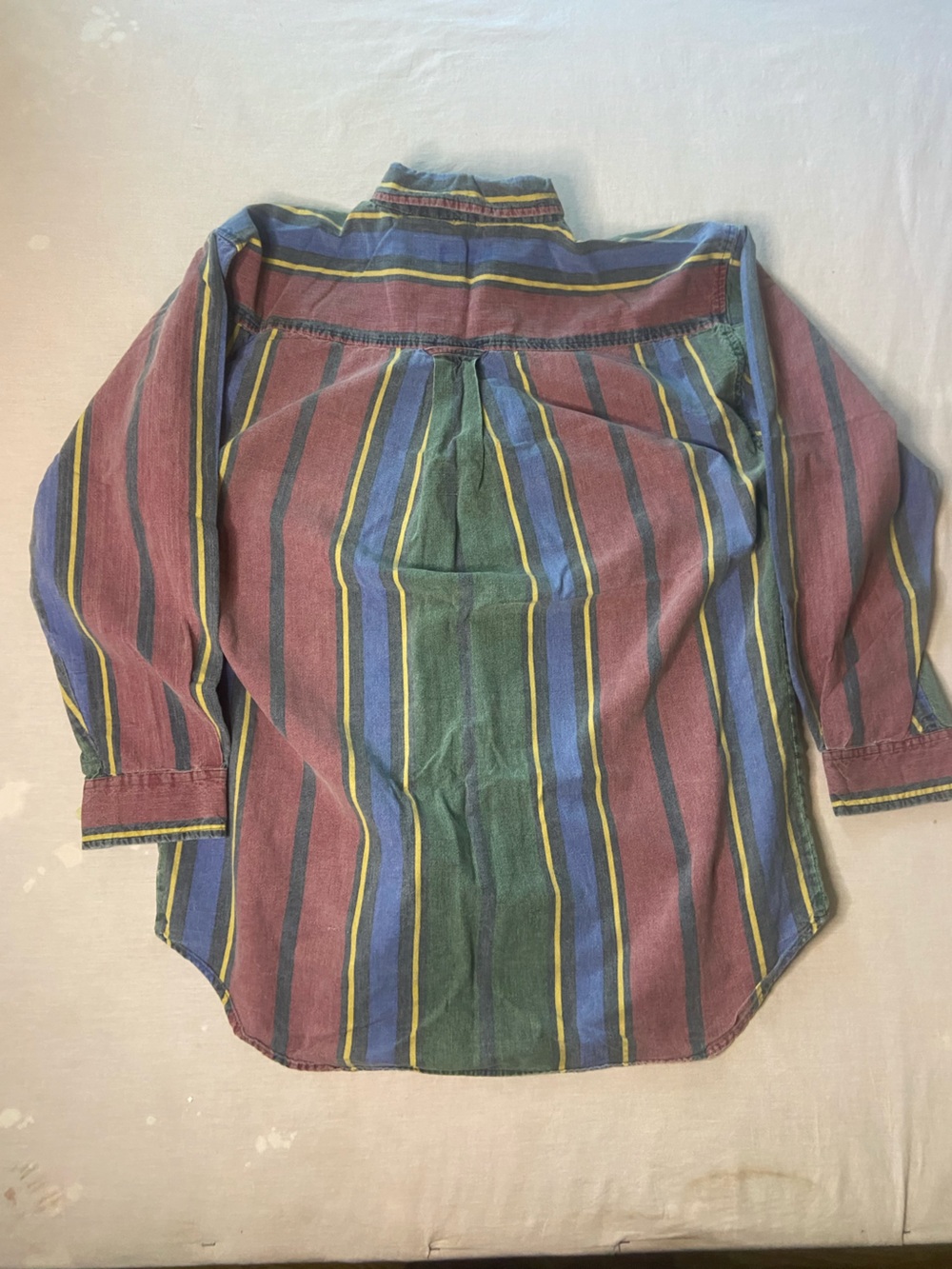 Men's Multicolor Striped Button-Up Shirt - Casual Long Sleeve - Picture 2 of 8
